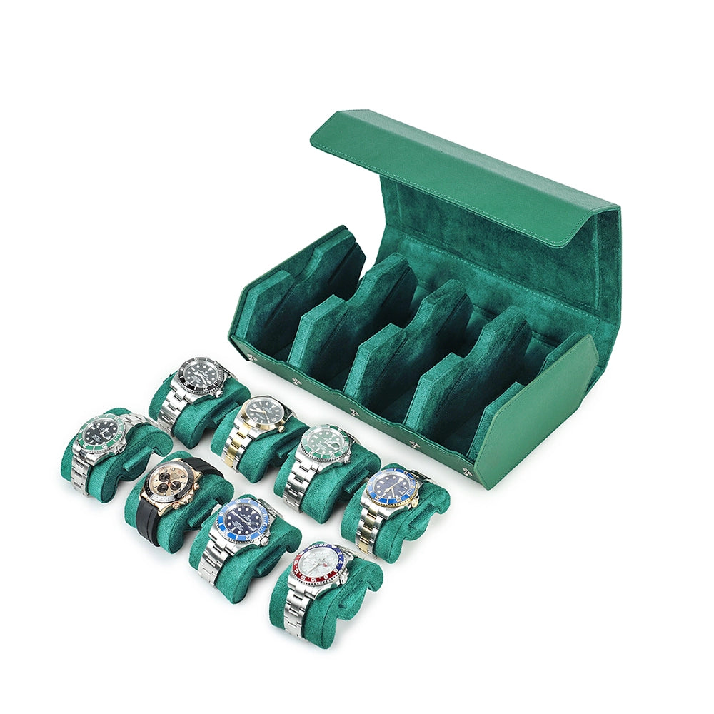 Saffiano Leather Watch Case For 8 Watches - Free Monogram