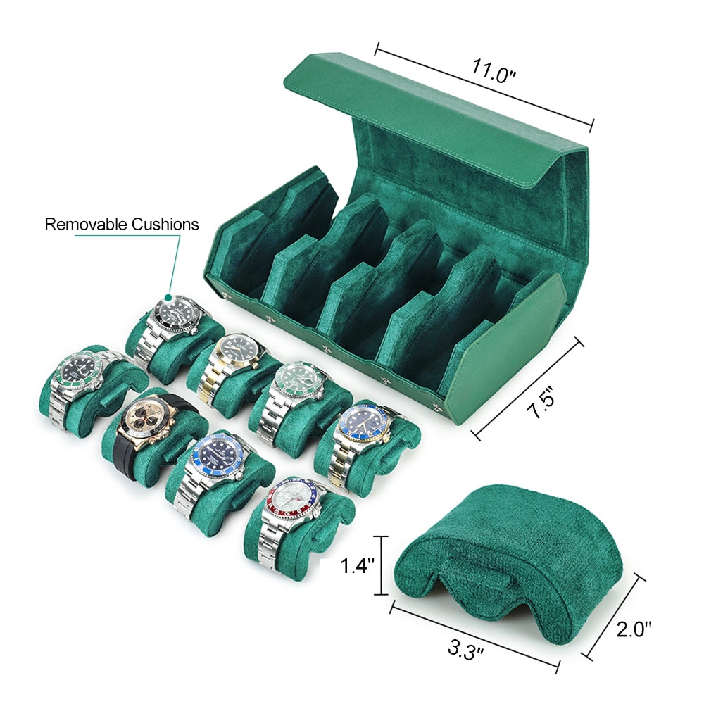 Saffiano Leather Watch Case For 8 Watches - Free Monogram