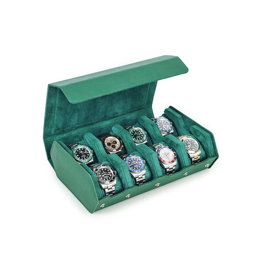 Saffiano Leather Watch Case For 8 Watches - Free Monogram
