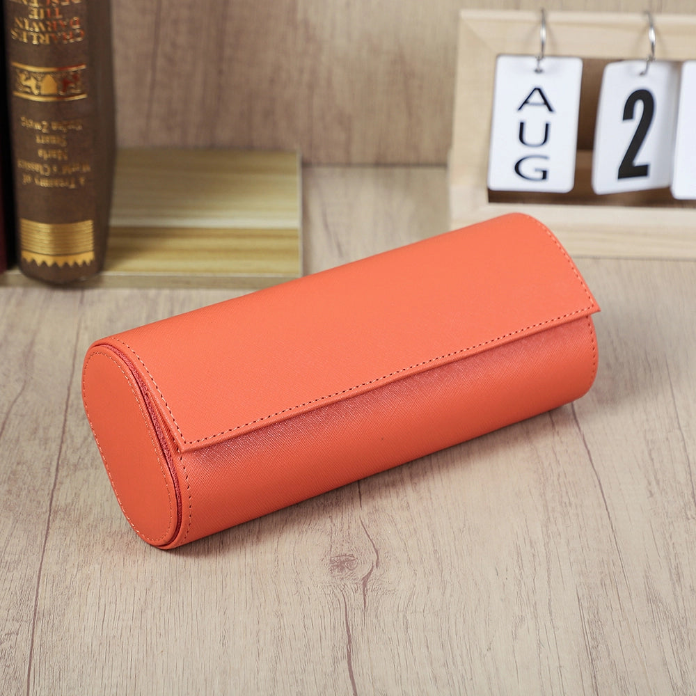 Saffiano Leather Watch Case For 3 Watches - Free Monogram