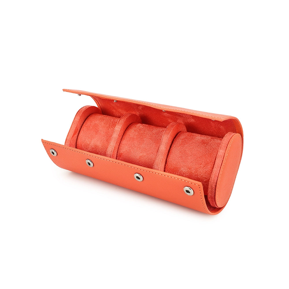 Saffiano Leather Watch Case For 3 Watches - Free Monogram