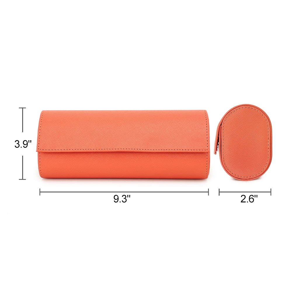 Saffiano Leather Watch Case For 3 Watches - Free Monogram