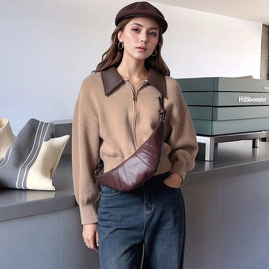 Vegetable Tanned Leather Crossbody Sling Bag