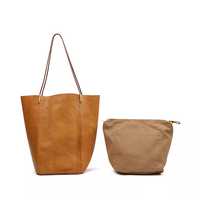 Vegetable Tanned Leather Mini Tote Bag