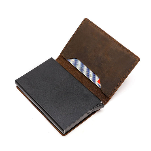 Men's Airtag Leather Wallet RFID Blocking