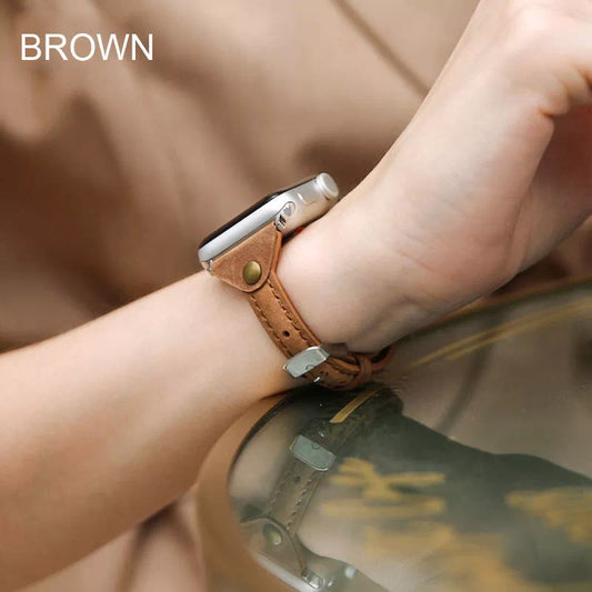 Women's Slim Classic Leather Apple Watch Band
