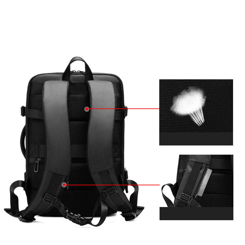 Men's Expandable Travel Backpack with Trolley Sleeve