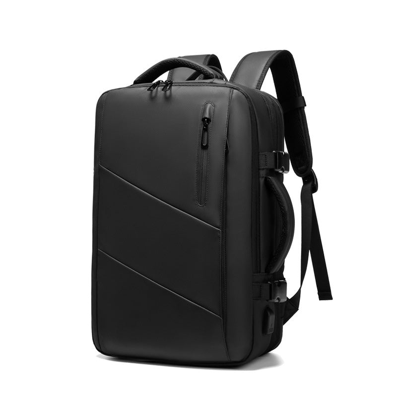  Black Leather Convertible Briefcase Sling Backpack for Men 14  Inch Laptop Small Crossbody Shoulder Dayback Chest Bag Attache Case for  Business Travel Work : Electronics