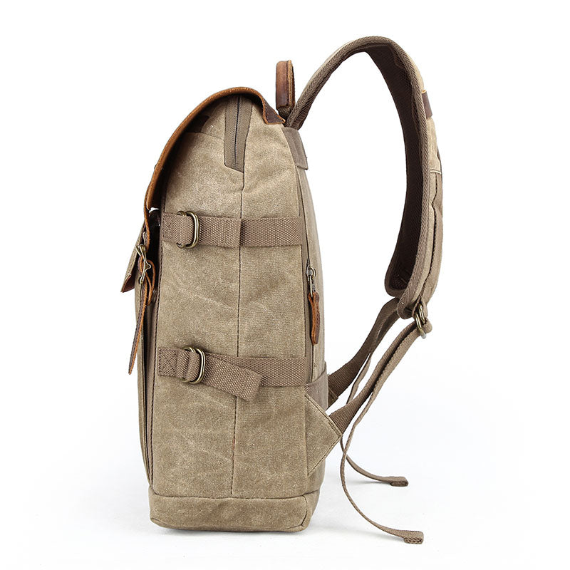 Waxed Canvas Camera and Lens Backpack