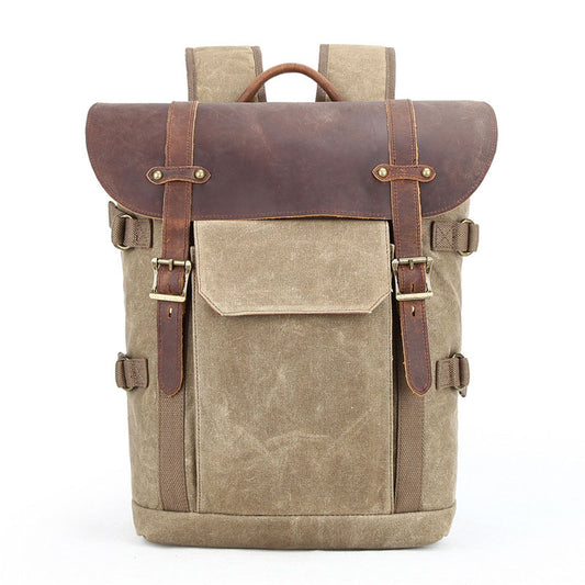 Waxed Canvas Camera and Lens Backpack