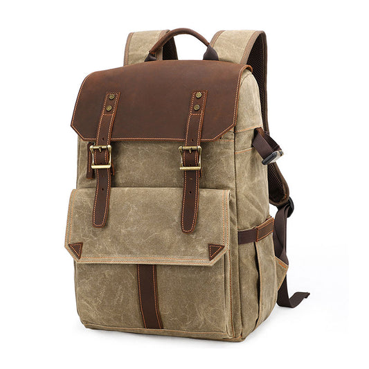 Waxed Canvas Camera Backpack