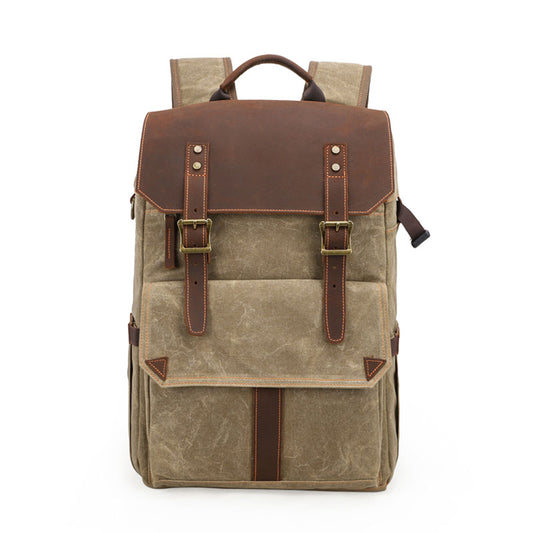 Waxed Canvas Camera Backpack