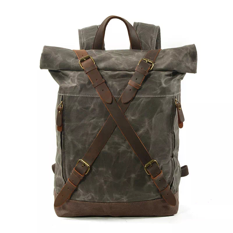 Waxed Canvas Roll Top Backpack Waterproof Backpack Luke Case