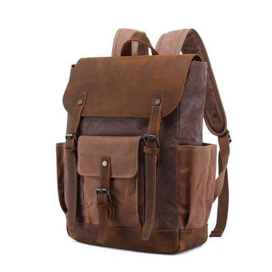 Men's Waxed Canvas Waterproof Backpack