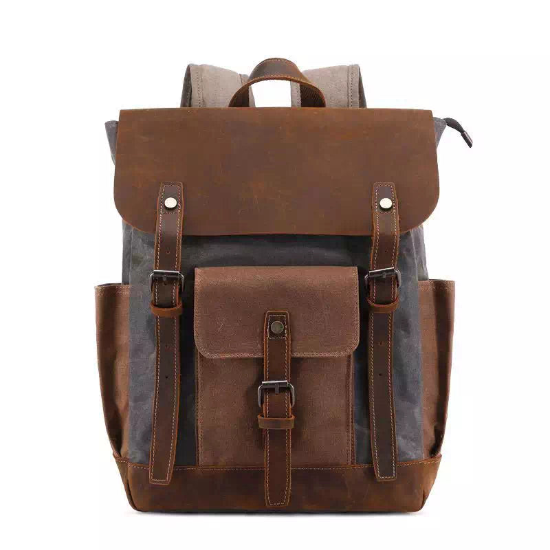 Men's Waxed Canvas Waterproof Backpack