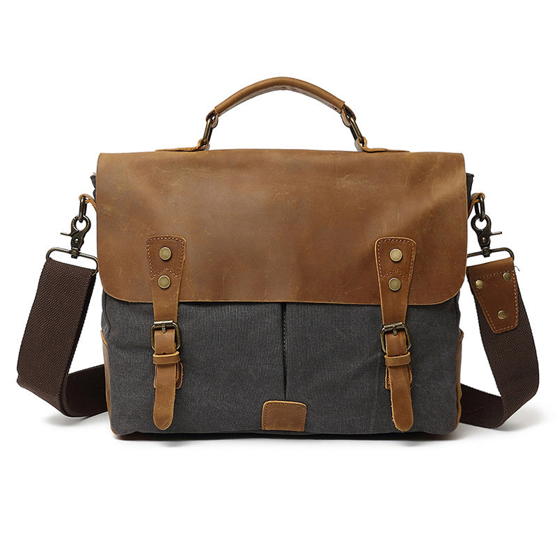 Men's Canvas Messenger Briefcase Bag