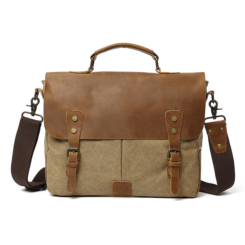 Men's Canvas Messenger Briefcase Bag