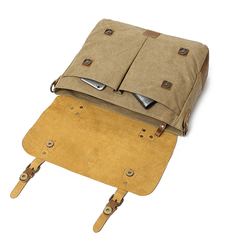 Men's Canvas Messenger Briefcase Bag