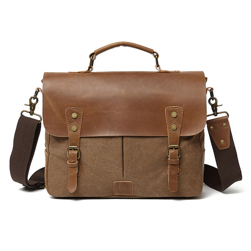 Men's Canvas Messenger Briefcase Bag