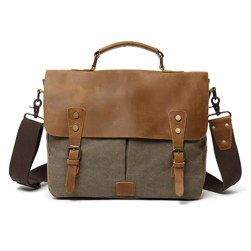 Men's Canvas Messenger Briefcase Bag