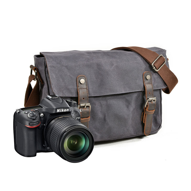 Men's Camera Messenger Bag Canvas Camera Crossbody Shoulder Bag