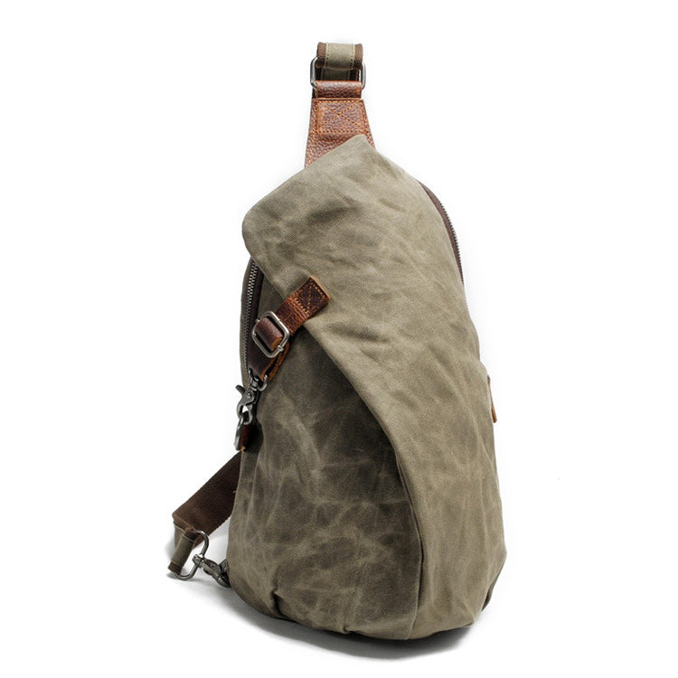 Men's Sling Backpack Waxed Canvas Crossbody Bag Casual Daypacks