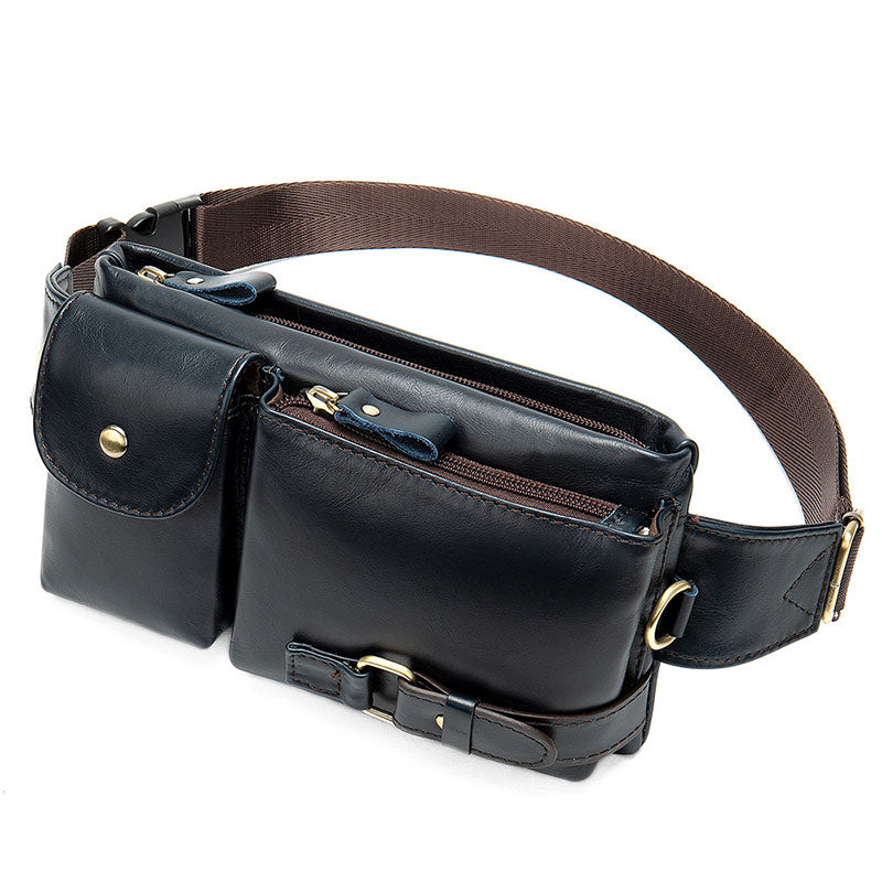 Leather Belt Pouch Mens Small Cases Waist Bag Hip Pack Fanny Pack for