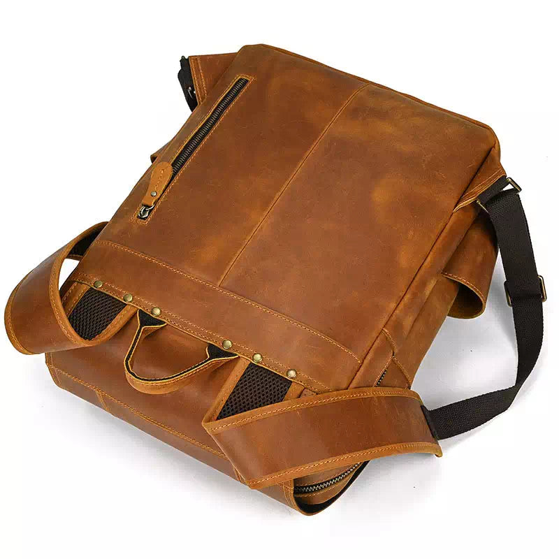 Men's Crazy Horse Leather Backpack