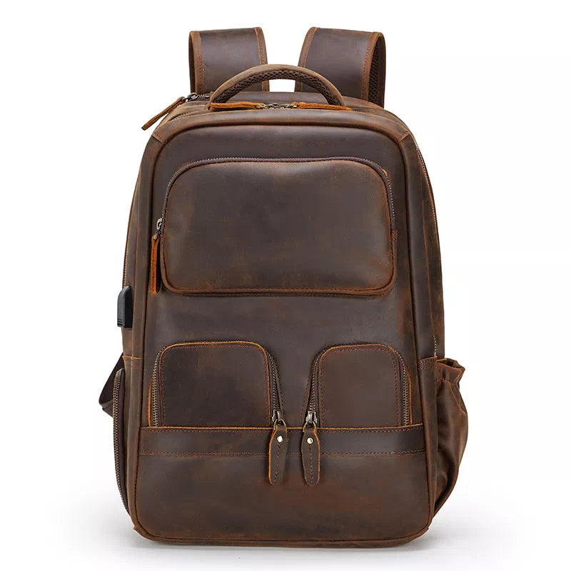 Men's Leather Travel Backpack – Luke Case