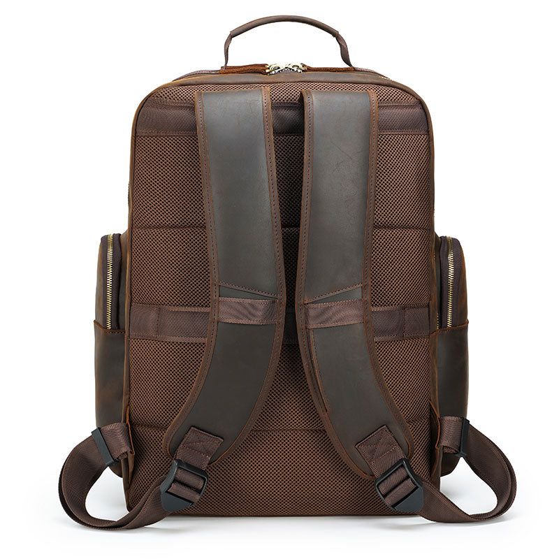 Men's Large Leather Travel Backpack – Premium Carry-On Backpack