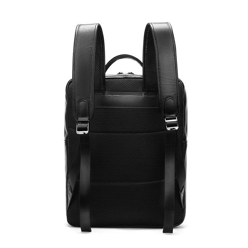 Men's Black Leather Laptop Backpack – Luke Case