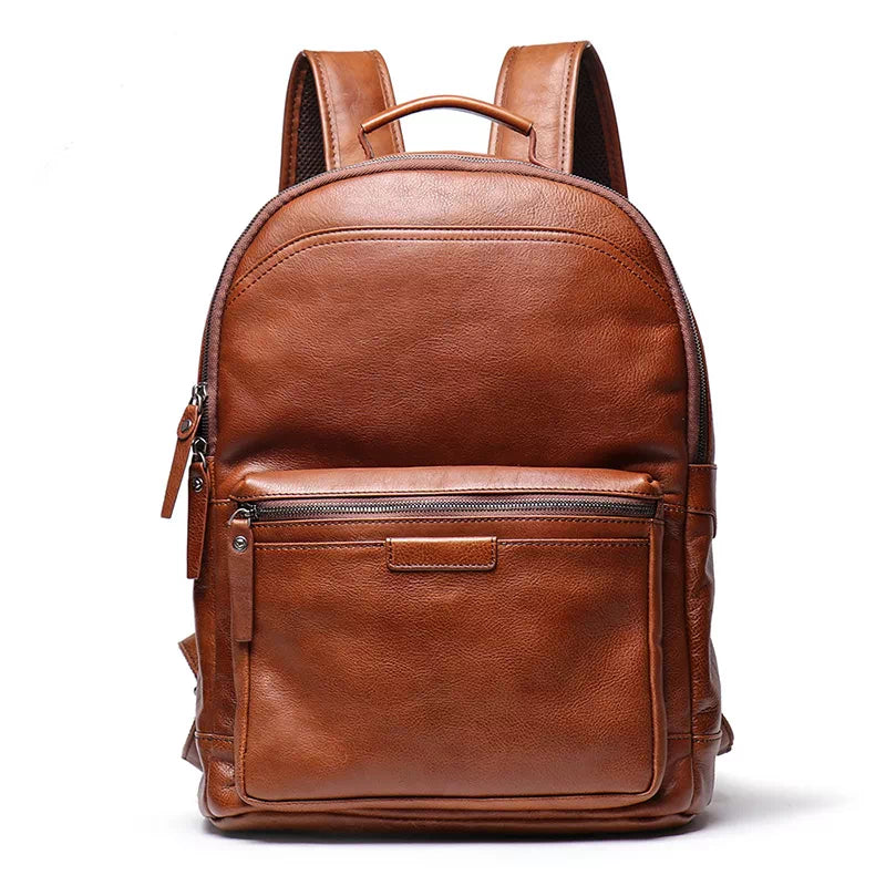 buy premium leather backpack Men's Leather Backpack with Laptop Compartment For Work – Luke Case