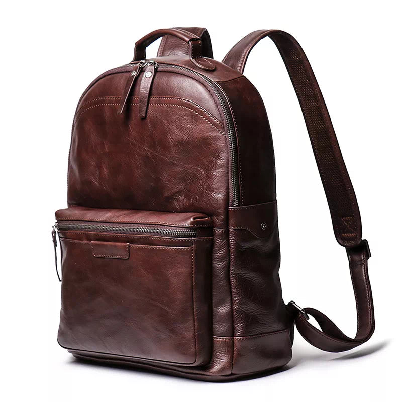 Men's Leather Backpack with Laptop Compartment – Luke Case
