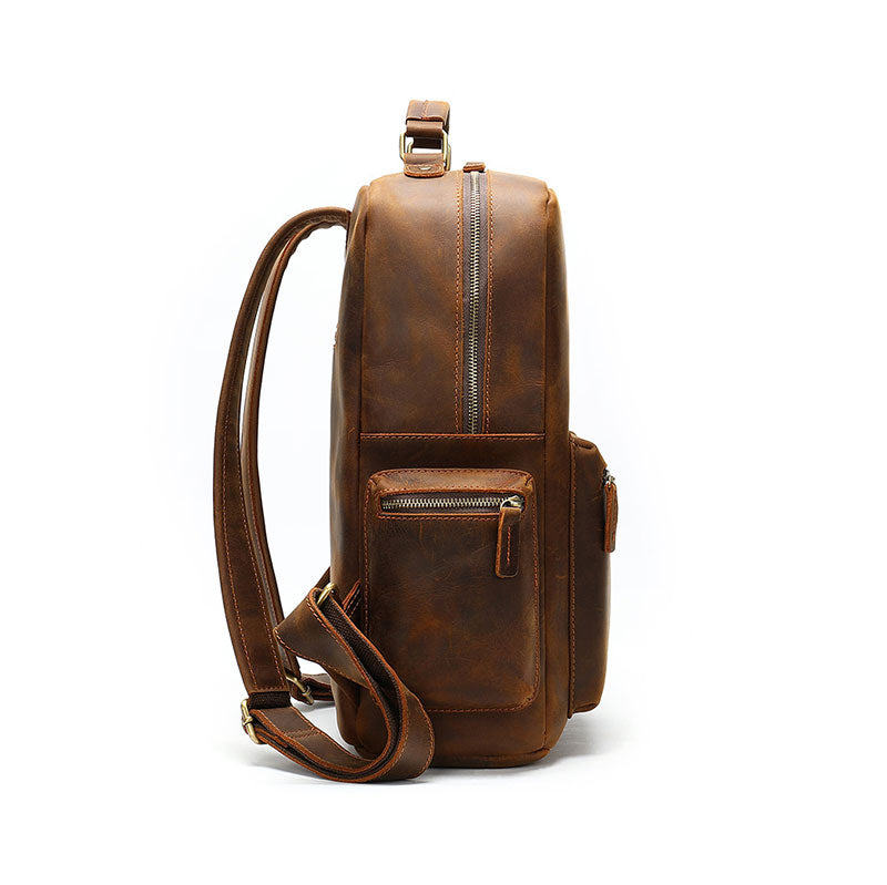 Mens Leather Backpack - Rucksack Chestnut