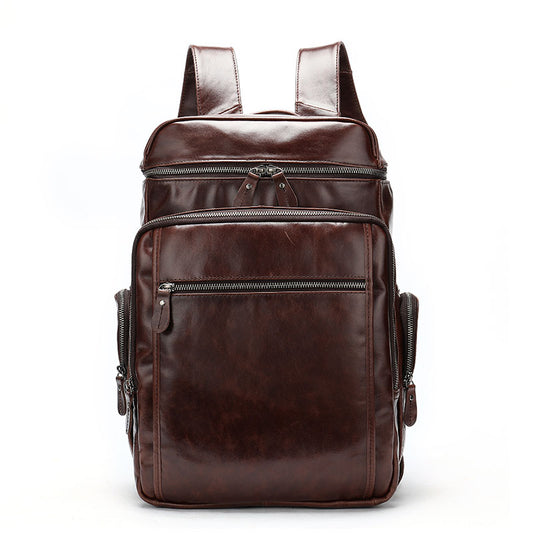 Men's Leather Travel Backpack