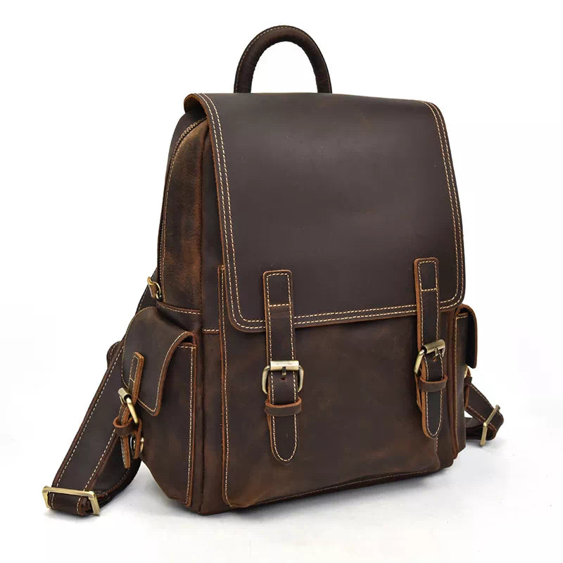 antique leather backpack The Hagen spacious yet crafty storage options and fitted with scintillating gun metal hardware Aria Vintage Backpack for Work/College