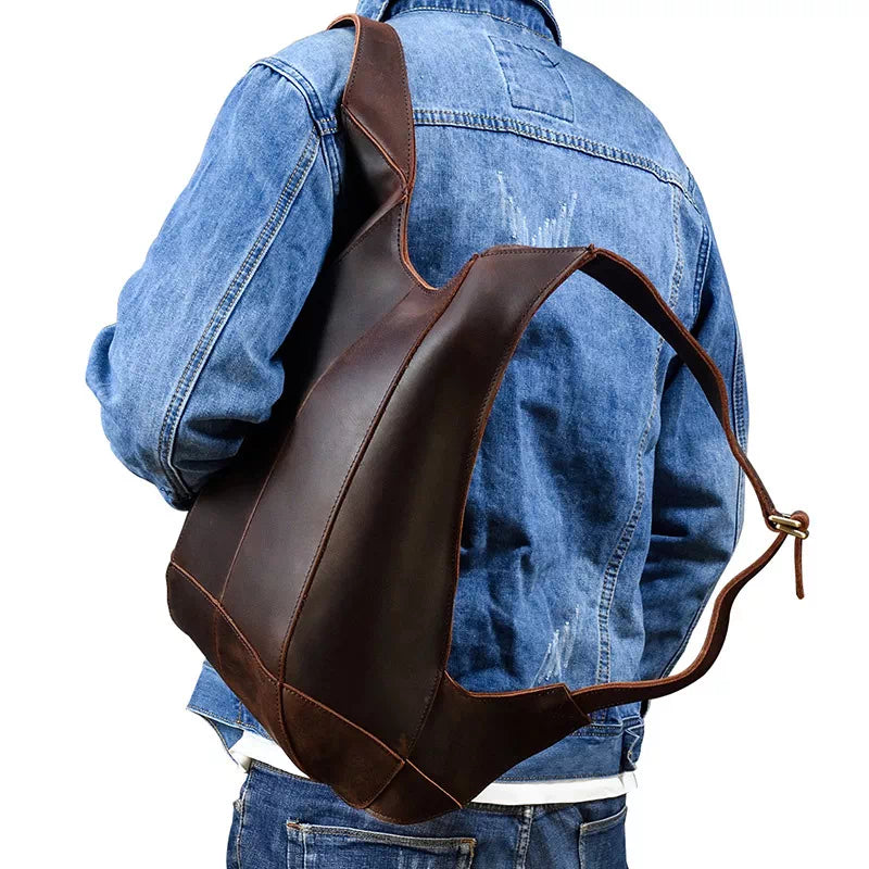 Men's Anti Theft Leather Backpack