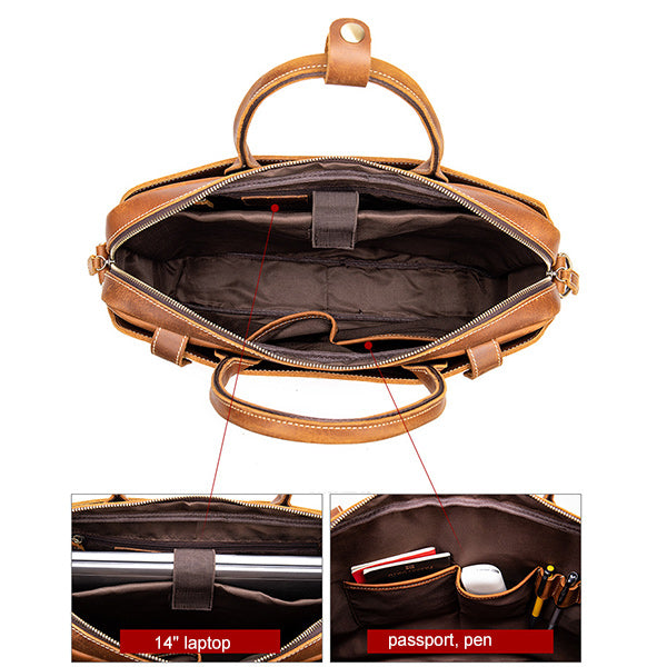 Best men's leather briefcase bag for sale