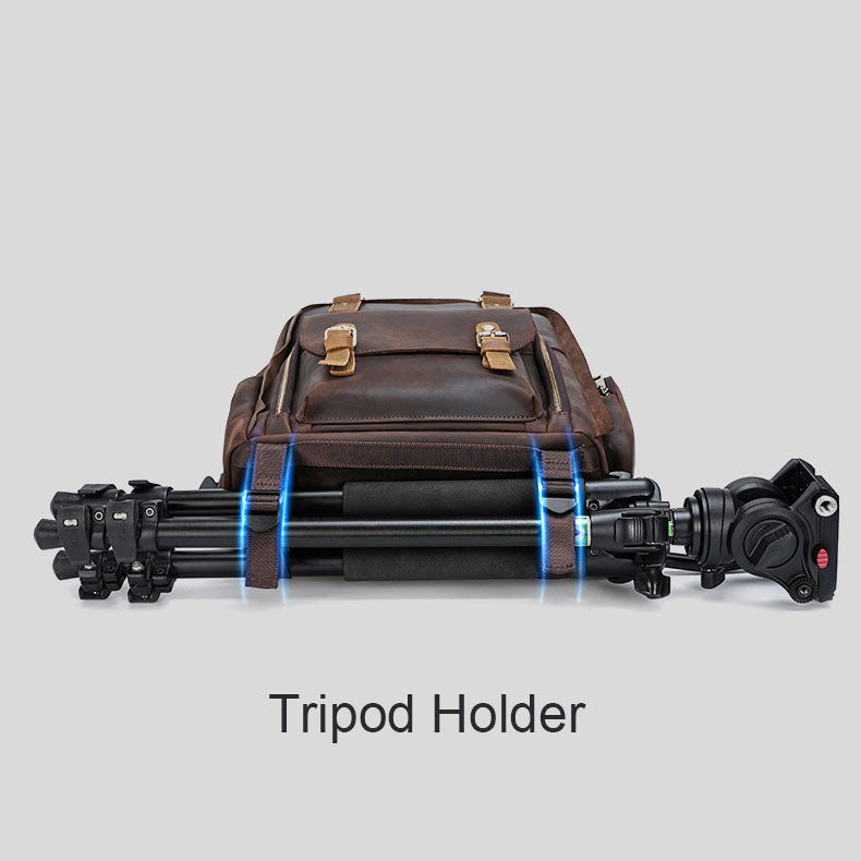 Leather Camera Backpack Camera and Lens Backpack