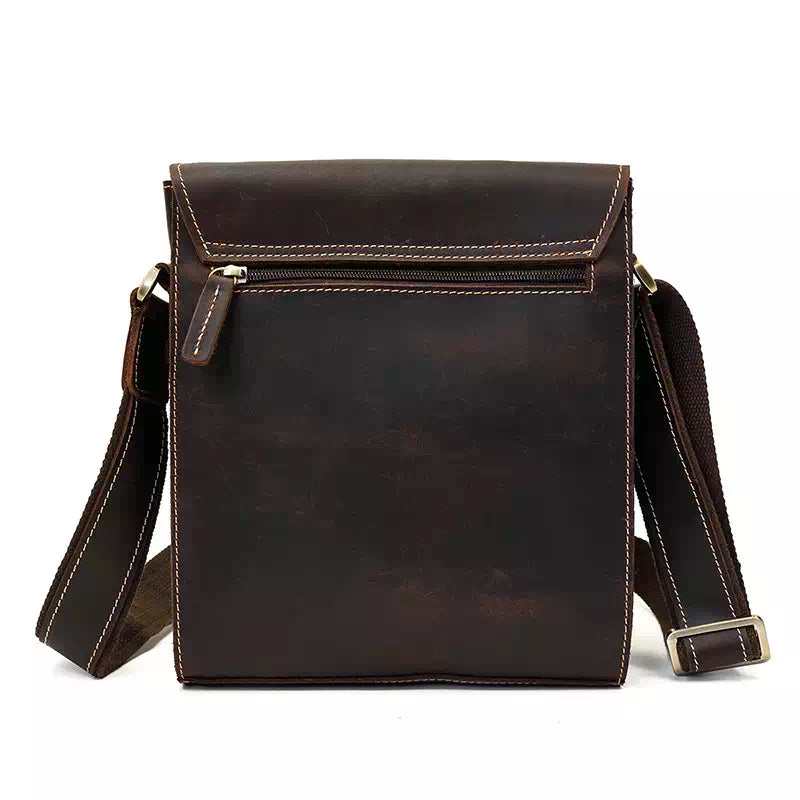 Vintage Camera Shoulder Bag Cowhide Leather Women Small Crossbody Bag (Black)