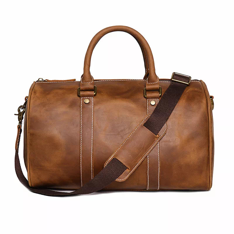 Small Crazy Horse Leather Duffle Bag