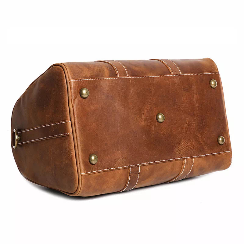 Small Crazy Horse Leather Duffle Bag