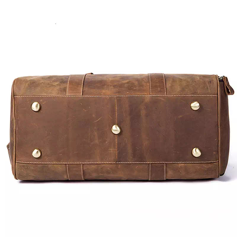 Men's Vintage Crazy Horse Leather Duffle Bag