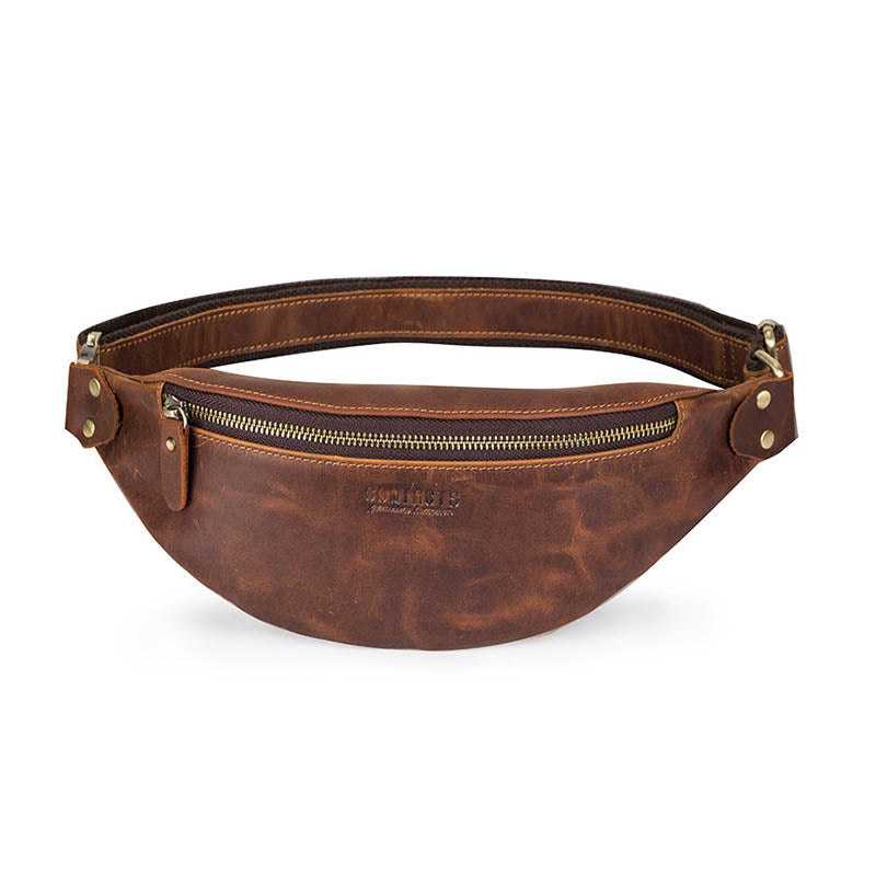 Men's Crazy Horse Leather Fanny Pack