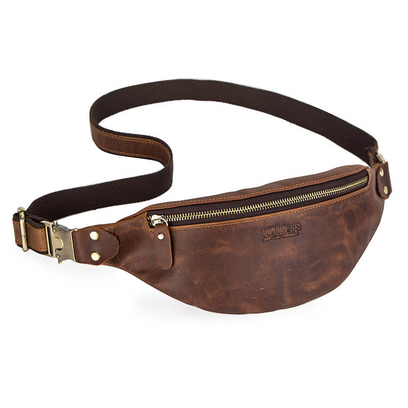 Men's Crazy Horse Leather Fanny Pack