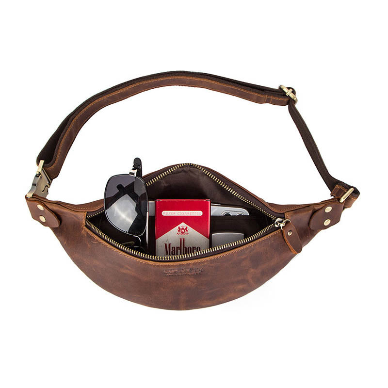 Men's Crazy Horse Leather Fanny Pack