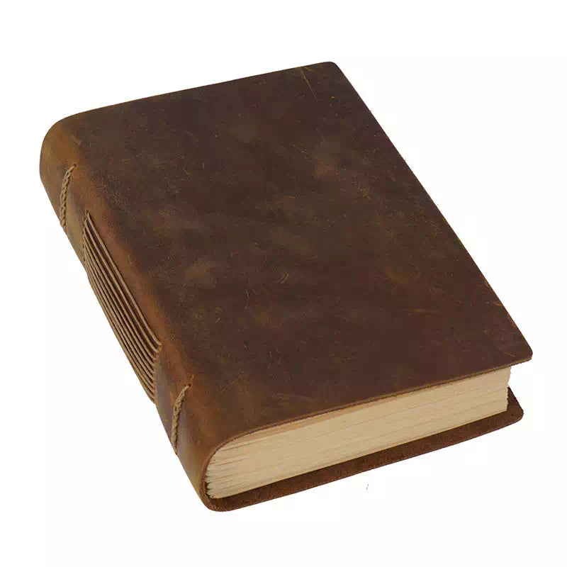 Vintage Leather Journal - (7.5" × 5.5", 400 Pages)