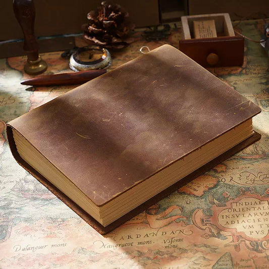 Vintage Leather Journal - (7.5" × 5.5", 400 Pages)