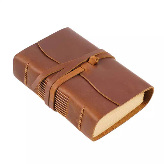 Vintage Leather Journal - (6.5" × 4.5", 400 Pages)