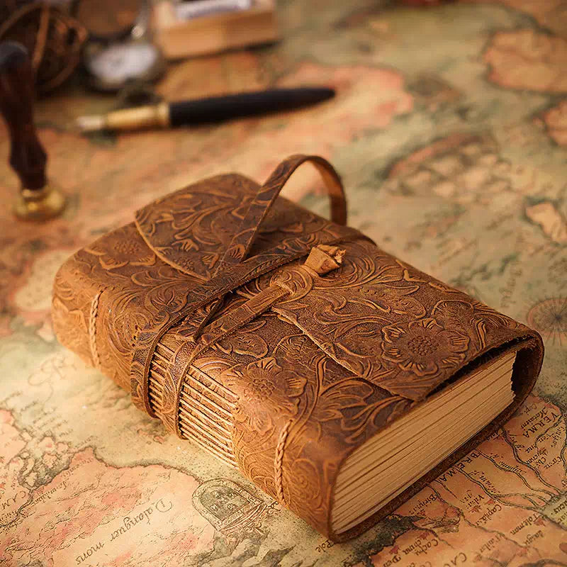 Vintage Leather Journal - (6.5" × 4.5", 400 Pages)